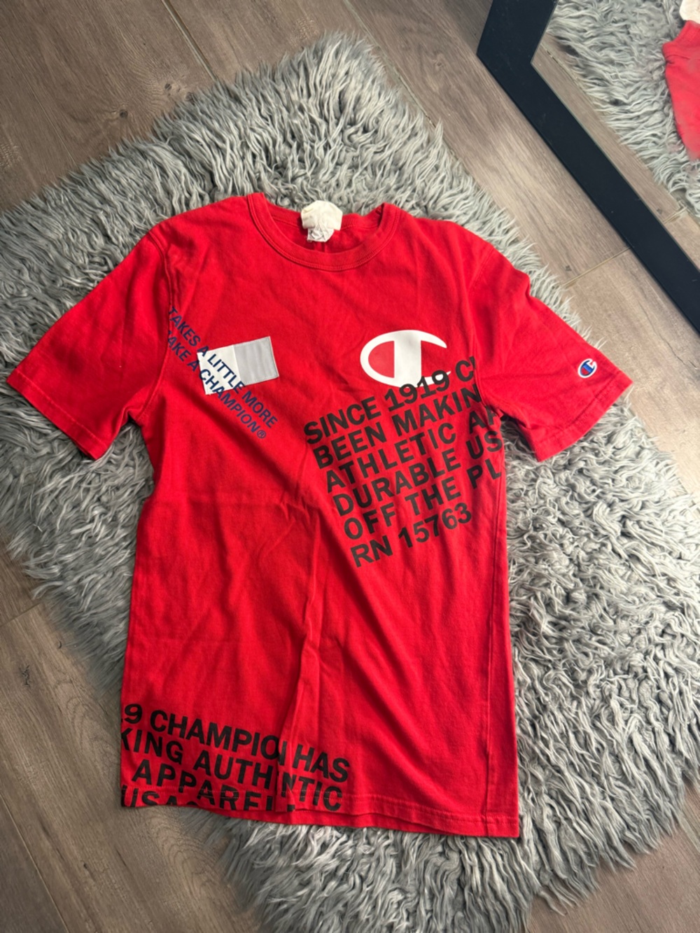 Champion Red Graphic Text T-Shirt